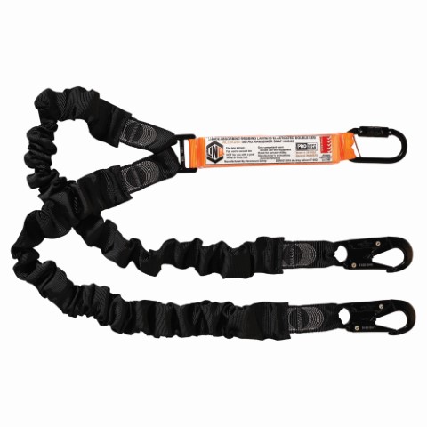 LINQ WEBBING LANYARD ELASTIC DBL LEG 1 X D.A KARABINER 2X SNAP HOOK